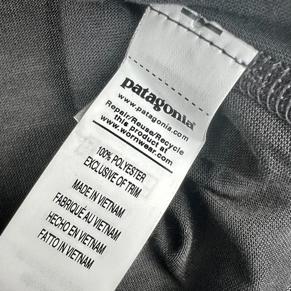 Patagonia Capilene Cool Trail Tee Womens Sz M Ink Black Athletic Performance $39 - Picture 7 of 9